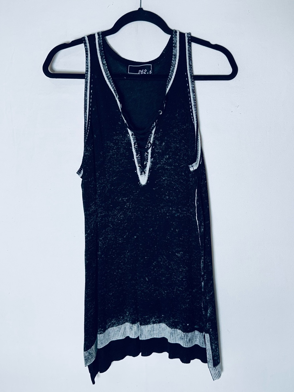 262.5 By 525 America Marled Knit Split V Neck Tunic Tank Top M